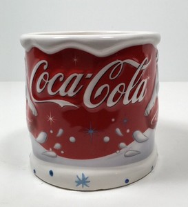 Coca-Cola-Coke-Coffee-Mug-Polar-Bear-2004-Red-White-Blue-Large-Size