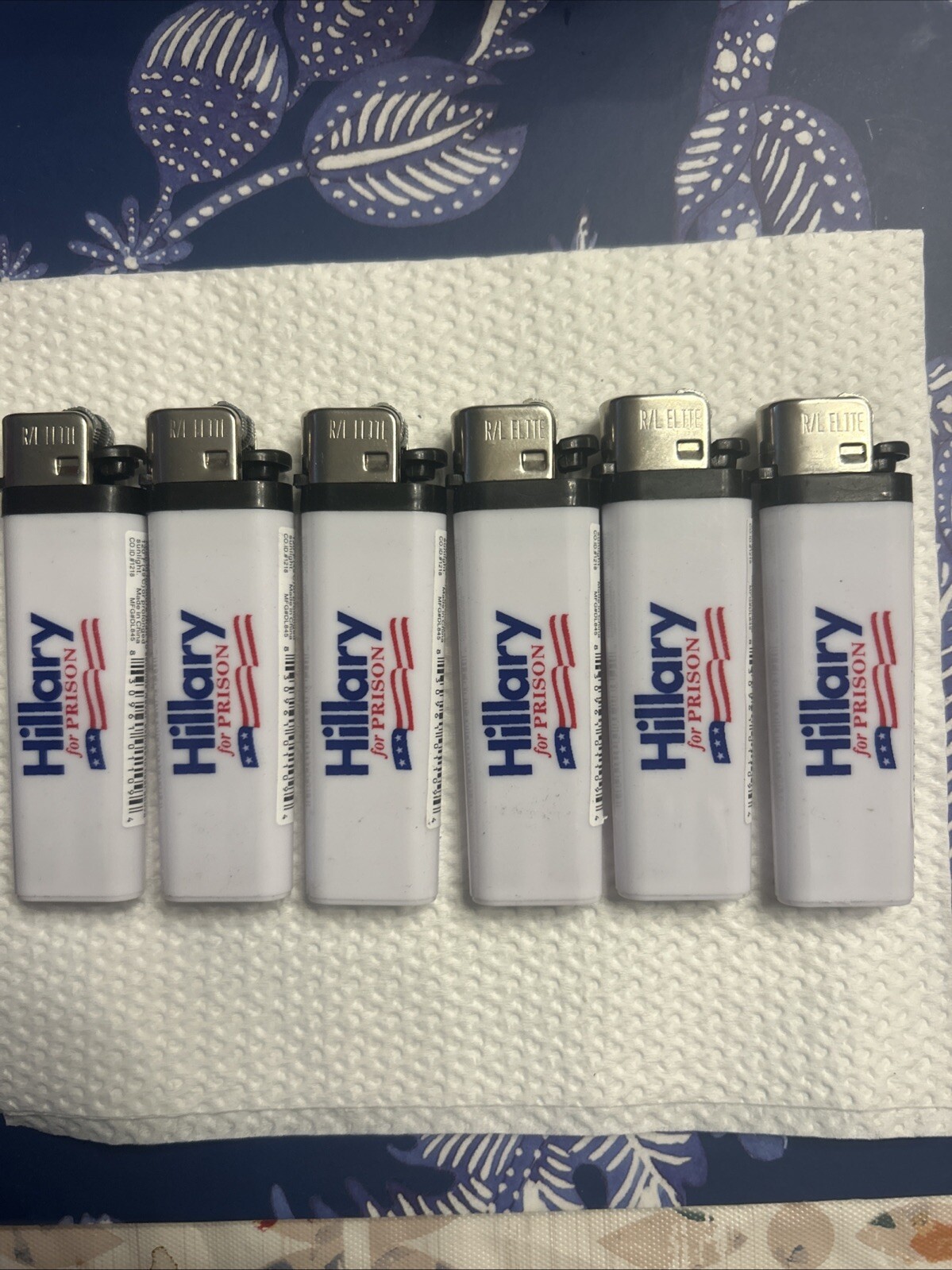 S! Hillary For Prison! R & L Elite Disposable Lighters New Open Box