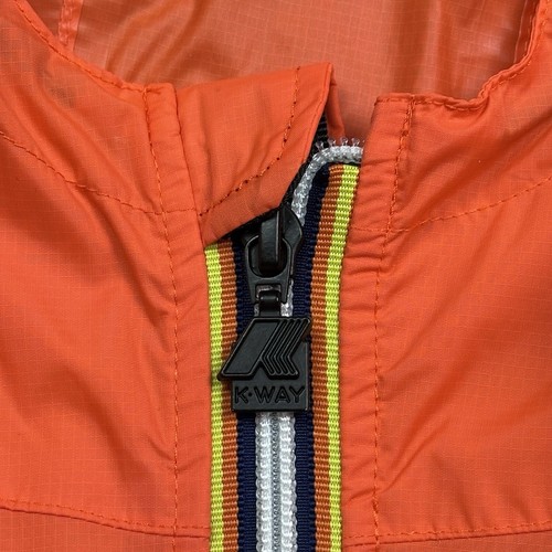 Kappa K Way Windbreaker Jacket Mens S Orange White Le Vrai Leon Banda Packable - Picture 11 of 16