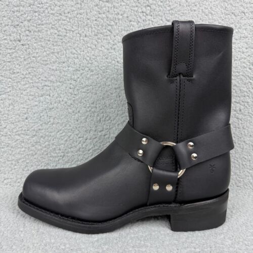 Frye Boots Mens 10 Shoe Black Harness 8R Engineer Leather 87400 Motorcycle Biker - Picture 2 of 11