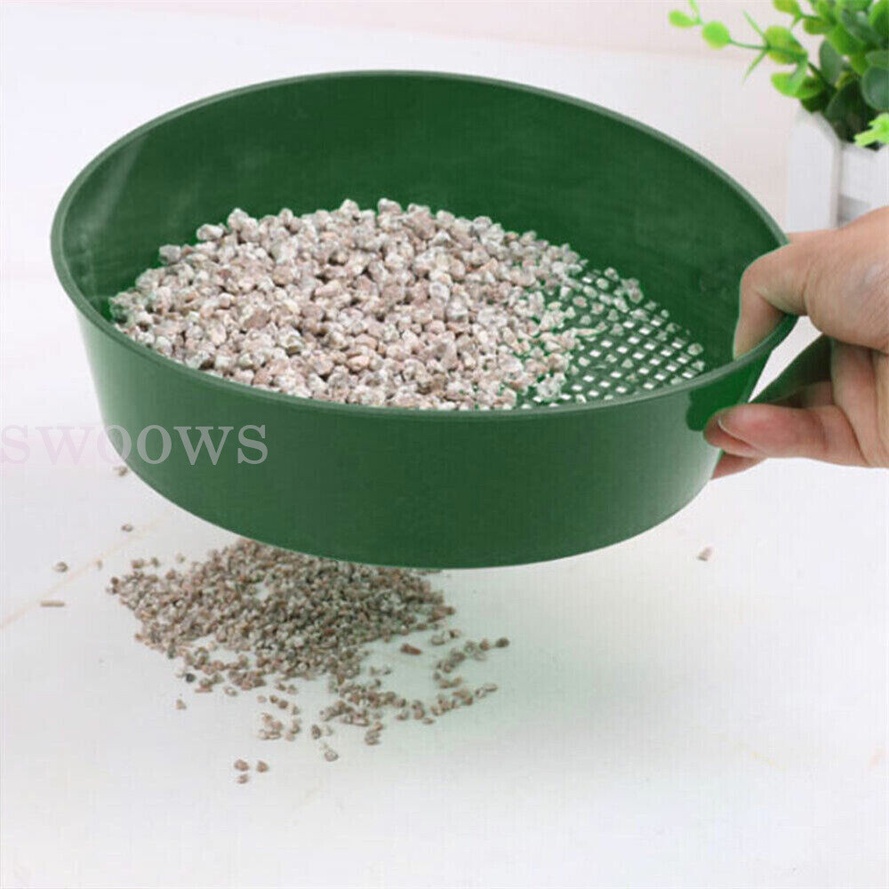 2x Green Stone Mesh Soil Sieve Small Gravel Garden Sieve Composy Soil