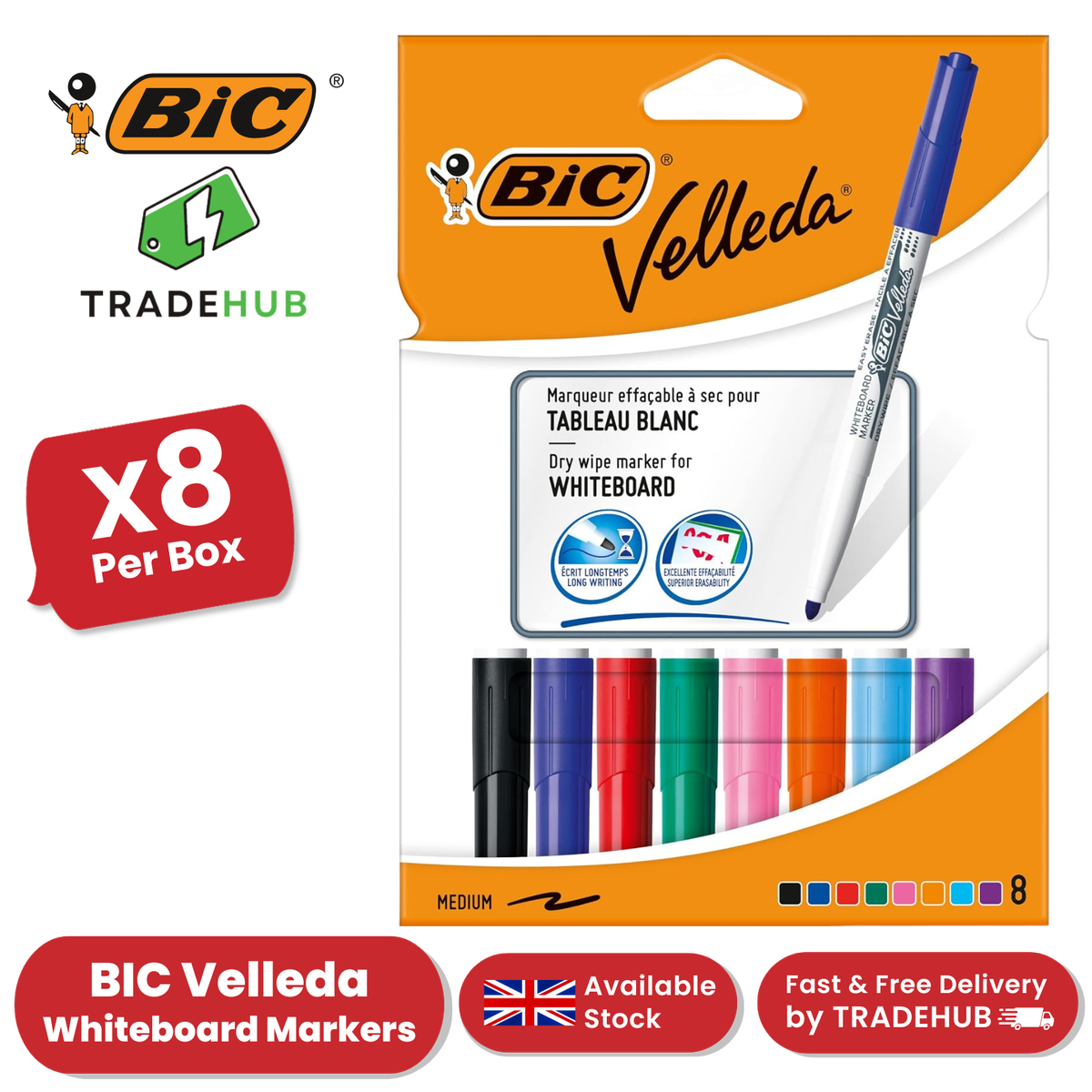 Velleda Whiteboard Markers BIC 4-Pack - Assorted Color Dry Erase Pens For School & Office Crayola Take Note Dry Erase Markers - View #9