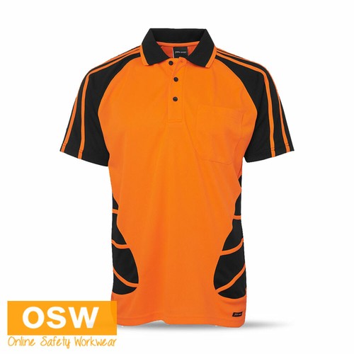 5 x Hi Vis UNISEX Cool Breathe DRY Tradie SPIDER Short Sleeve Polo WORK Shirts - Picture 16 of 23