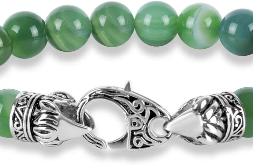 Pulseira de Contas HELEN ANDREWS 19 (10mm) Genuína Ágata JADE - NOVA PARA 2024-25 - Imagem 2 de 2