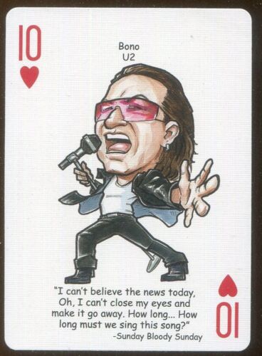 2012 Hero Decks Musikkarten Rock & Roll Bono U2 Mint
