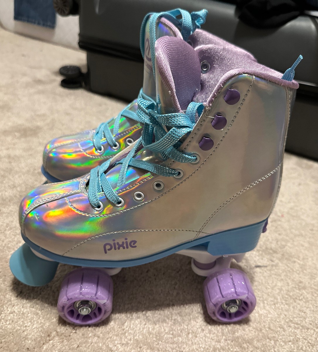 Patins à Roulettes Roller Derby Pixie Holographiques - Fille, Taille Réglable
