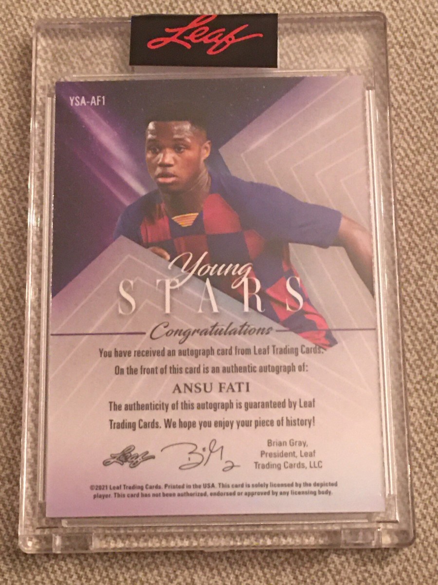 ANSU FATI RC Rookie 2021 LEAF YOUNG STARS Soccer AUTOGRAPH SEALED