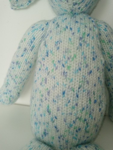 Handmade knitted rabbit, 54cm white, blue, mint, bunny, Easter, gift - Picture 6 of 7