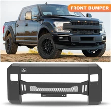 For 2018 2019 2020 Ford F-150 Front Bumper Black Grille Guard w/2 LED Fog Lights