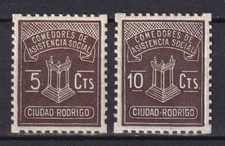 SCW Republican local label Ciudad Rodrigo (Salamanca) Edifil 1/2 COMEDORES MNH