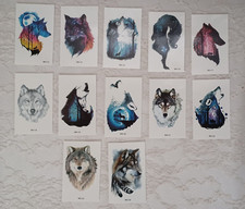 12X BEAUTIFUL Wolf Temporary Tattoo Animal Body Arm Waterproof Tattoo Tribal