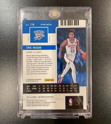 2021-22 Contenders Tre Mann Rookie Ticket PREMIUM Edition Auto | eBay