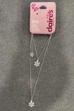 CLUB CLAIRE  S GIRL'S GLITTER  GEM SNOWFLAKE NECKLACE AND BRACELET NWT