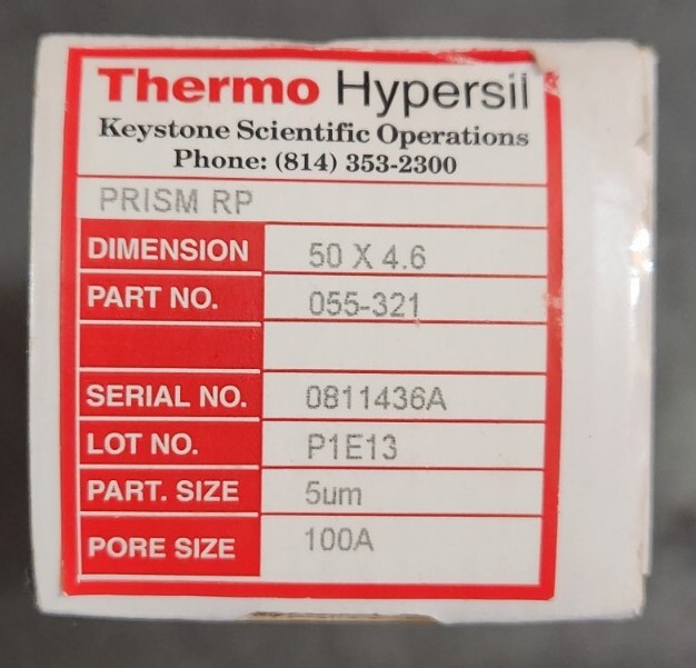 KEYSTONE / THERMO HYPERSIL PRISM RP 50 x 4.6mm, 5um, 100A, HPLC COLUMN ...