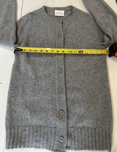 VTG. Jantzen Women’s Cardigan Sweater M Gray Preppy Wool Grunge Cobain Indie - Picture 7 of 12