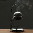 1PCMetal Black Colored Ball Incense Burner Temple Coil Rack Household Decoration