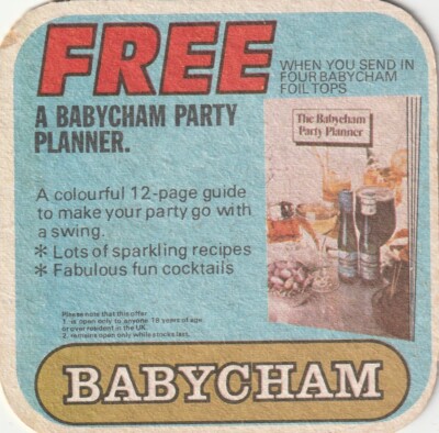 BIERMATTE - BABYCHAM - KOSTENLOSER PARTYPLANER - (Katze 215) - (1981)