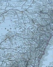1875 Mapa Australia Południowo-Wschodnia Nowa Walia Wiktoria Melbourne Queensland