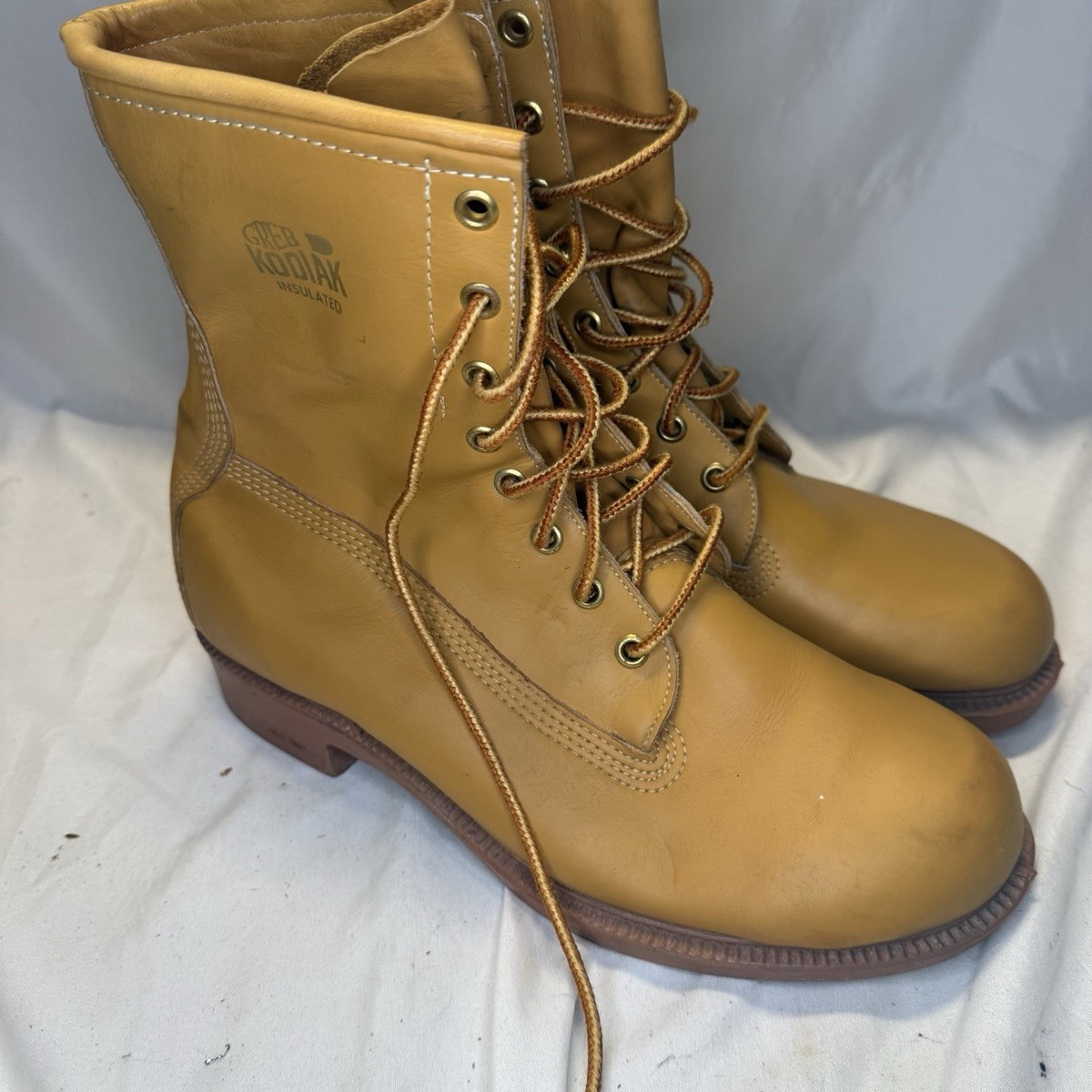 Grebs Kodiak Work Boots Men’s 7F Women’s 9F Tan Leather Soft Toe Insulated View 2
