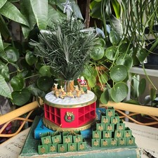 Albero di Natale Avon Fibra Ottica Vintage Rotante Musicale Illuminazione Boxato