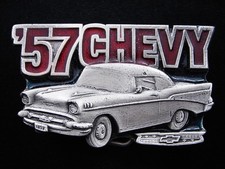 RH01148 NOS VINTAGE 1989  '57 CHEVY  CLASSIC CAR COMMEMORATIVE BELT BUCKLE