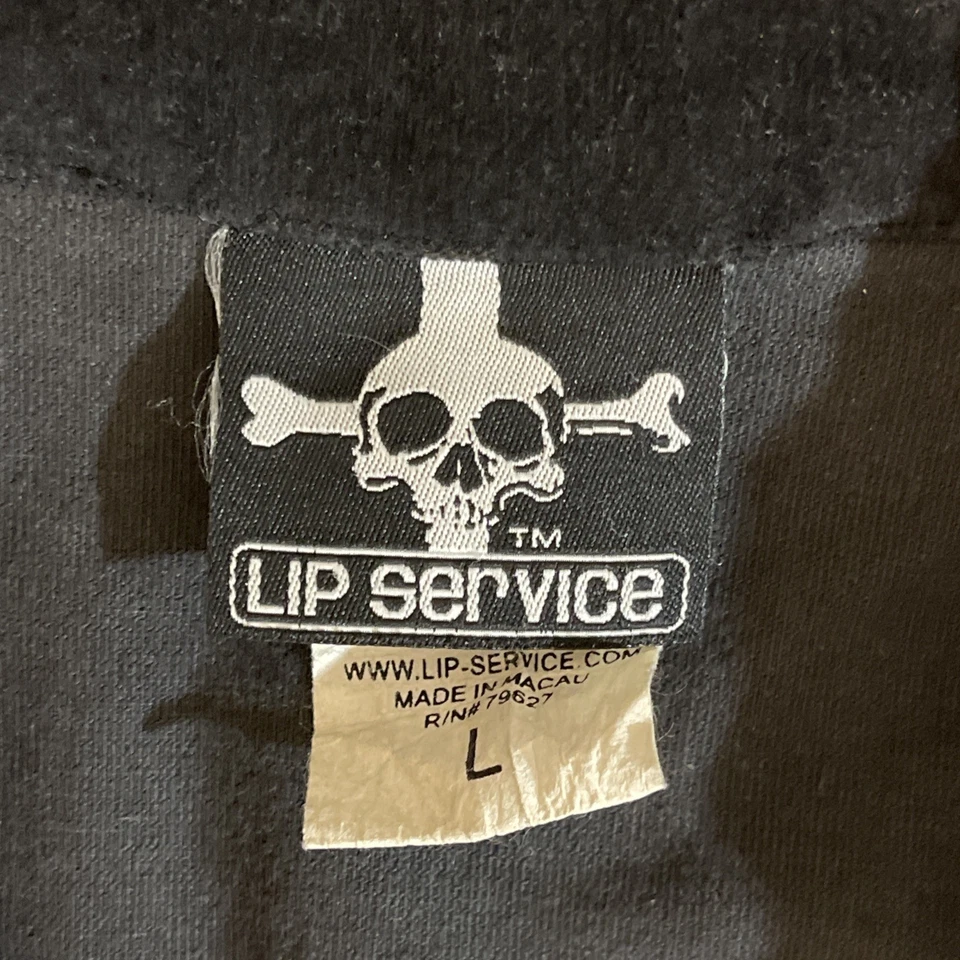 Chaqueta Blazer Lip Service Hombre Terciopelo Negro L Gótico Y2K Botones Calavera Foto 4 de 4