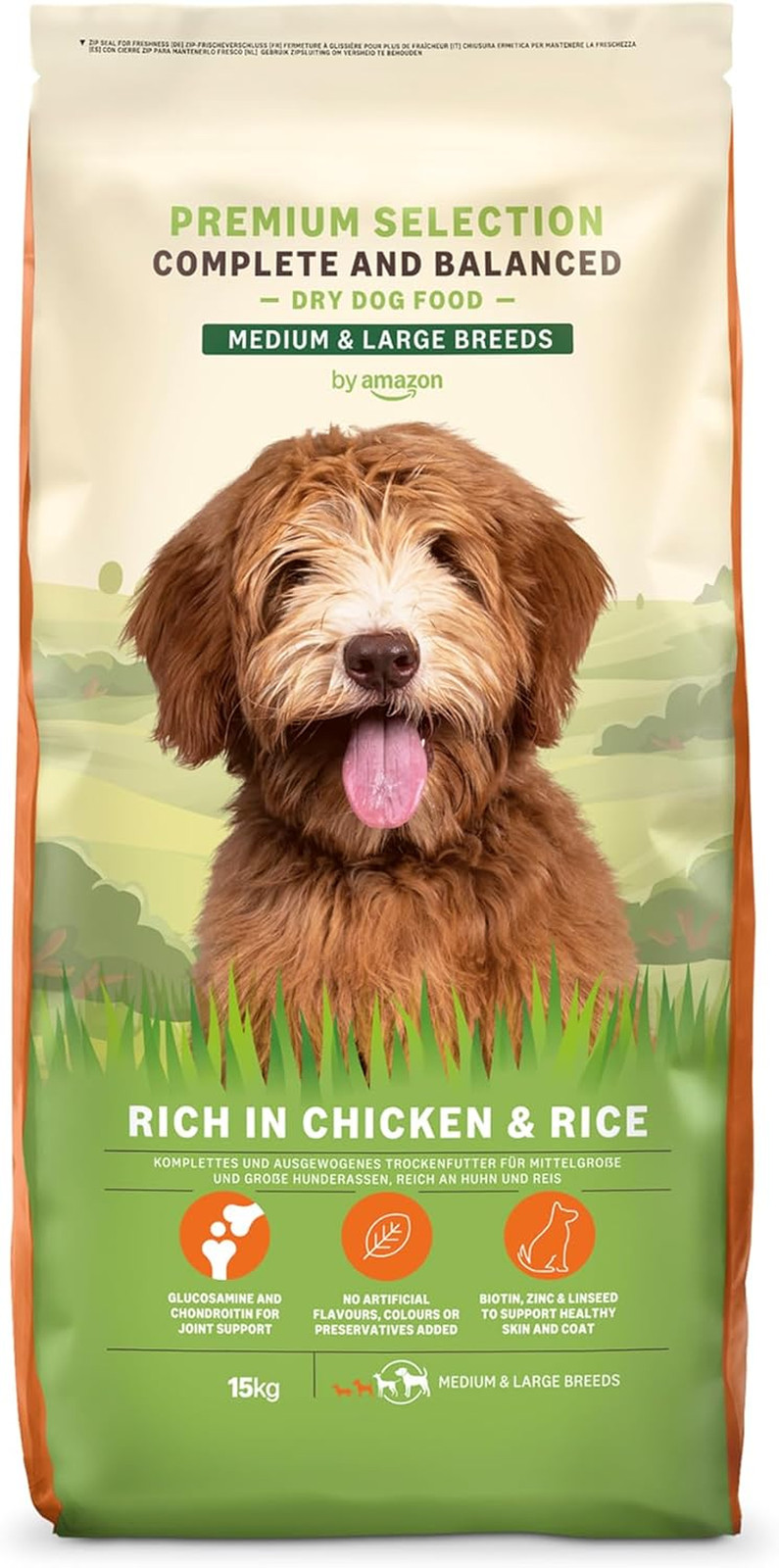 Cibo Secco Cani Pollo e Riso 15kg | Crocchette per Taglie Medie e Grandi