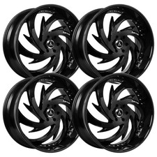 26 Inch 26x9 Artis Spada Full Black Wheels Rims 5x135 15