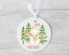 Personalized snowman baby ornament - baby Snowman Christmas ornament - Cerami...