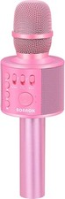 Wireless Bluetooth Karaoke Microphone Speaker 3-in-1 Handheld Mic Pink
