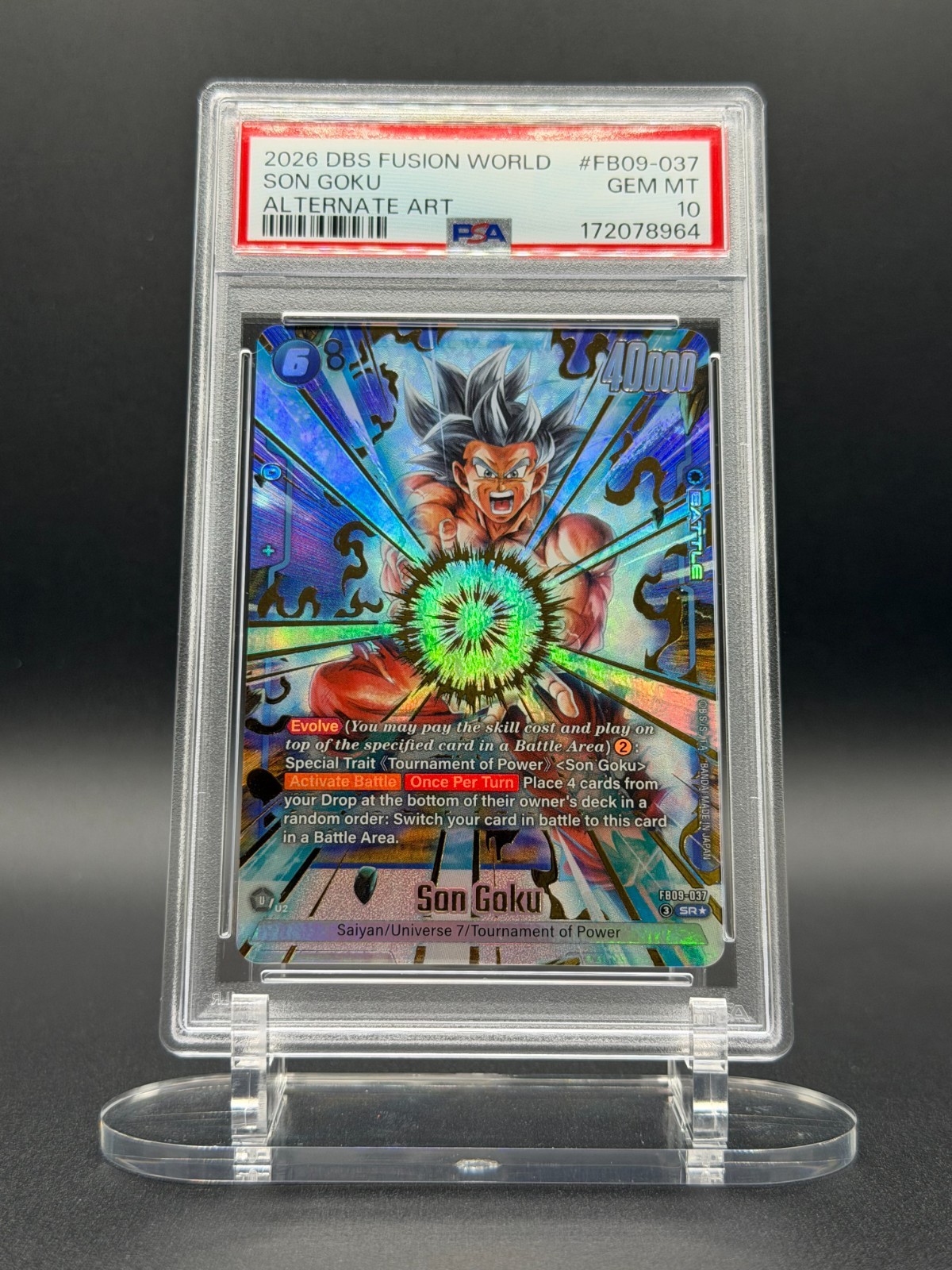 2026 Dragon Ball Fusion World: Son Goku FB09-037 PSA 10 view 3