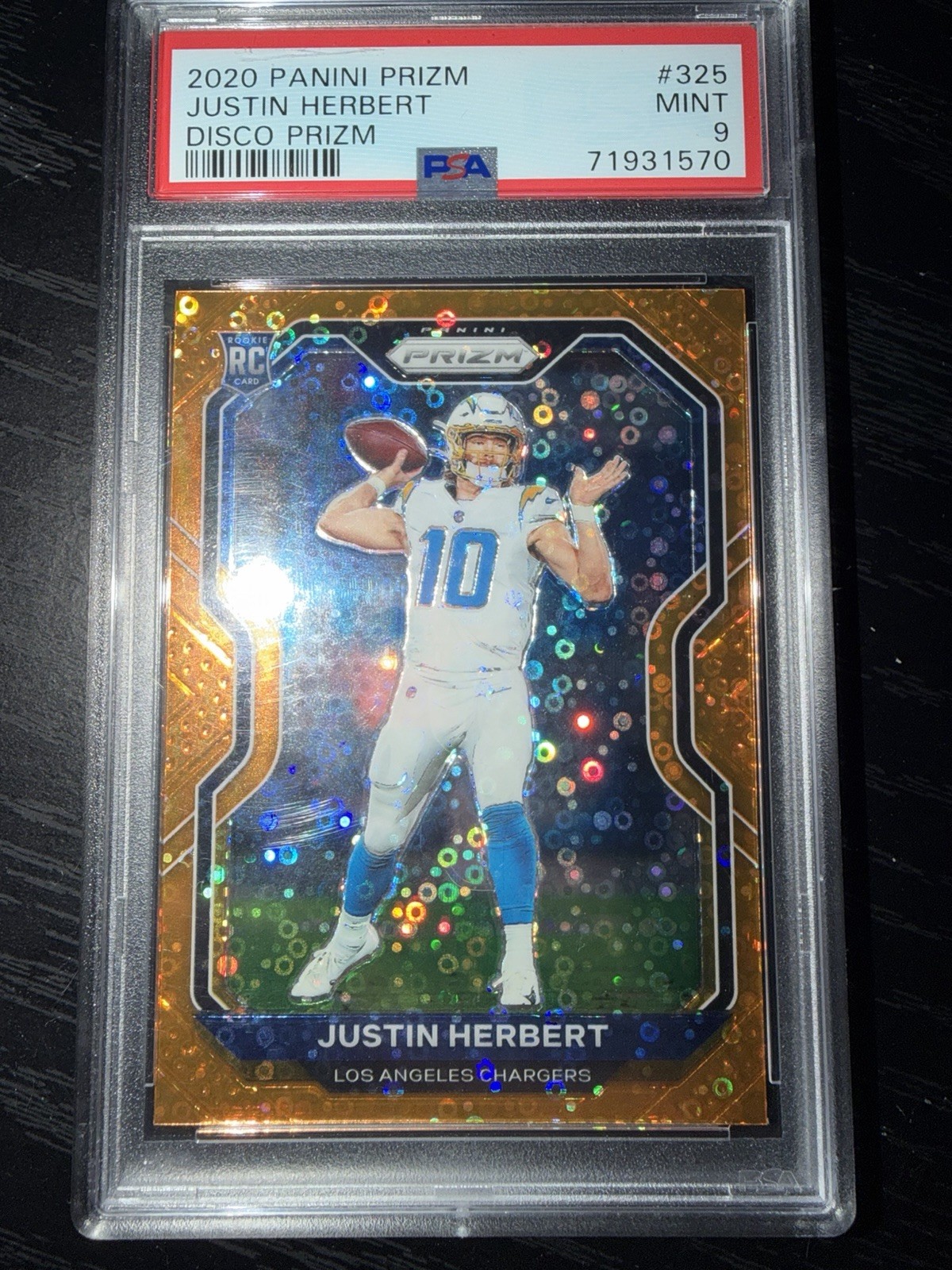 2020 Panini Prizm - Rookie Justin Herbert #325 Orange Disco Prizm (RC)