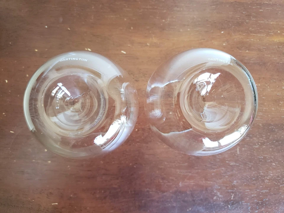 Juego de 2 copas de vino Dartington sin tallo de 4,5" con fondo de hoyuelos hechas en Reino Unido Foto 4 de 4