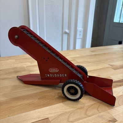 Vintage Tonka Sandloader Pressed Steel Toy Red Construction Conveyor 1950s Works