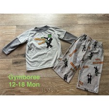 Gymboree Halloween Monster Pajamas 12-18M Boys EUC Spooky Cute Fall PJs