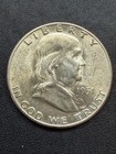 1951 -S  San Francisco Mint Silver Franklin Half Dollar  AU uncleaned lot # 2259 — photo 1