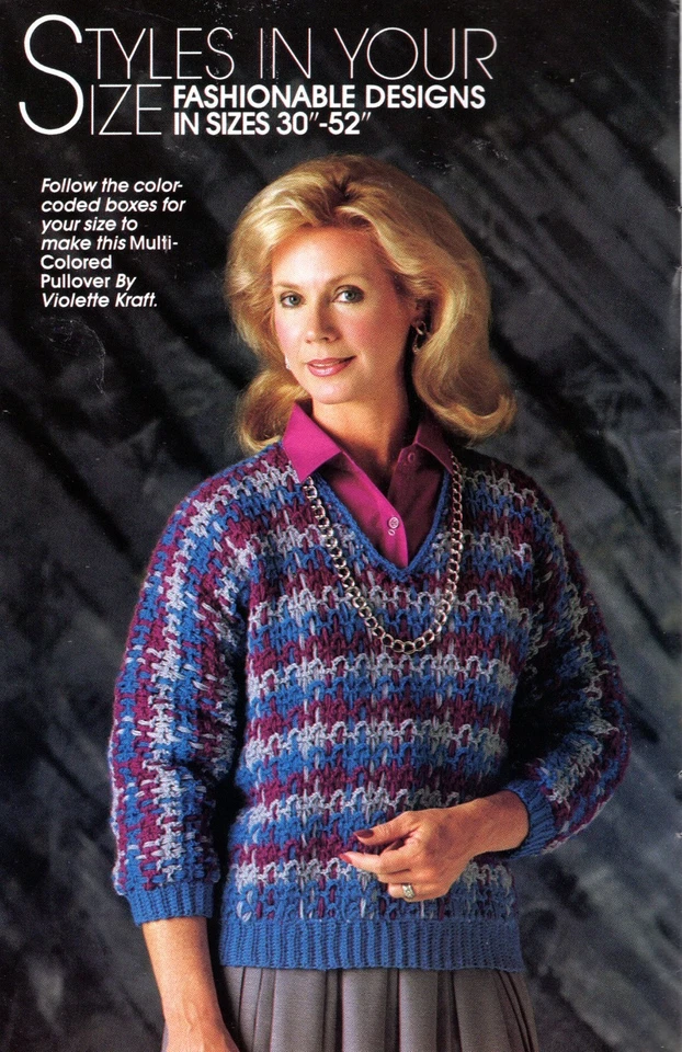 Suéter cálido vintage Annies moda armario patrón de ganchillo folleto digestión tamaño Foto 3 de 4