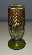 Rare Green Northwood Carnival Glass Corn Vase 6.5