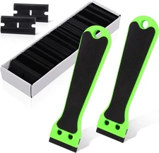 EHDIS 2pcs Plastic Razor Scraper 6-inch Long Handle ‌neon-green 