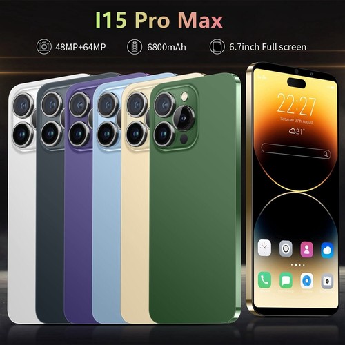 I15 Pro Max 6.7 Inch Unlocked Android Smartphone Dual Sim 4G Phone Mobile 8+128 - Picture 2 of 16
