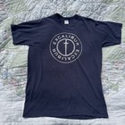 Camiseta De Colección Años 80 Excalibur Papel Negro Desteñido Delgado Grande Hecha en EE. UU. 20x25