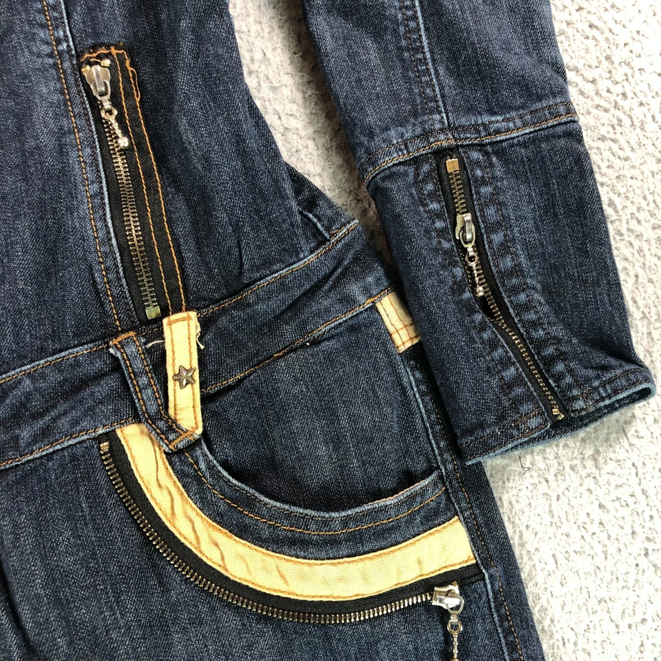 Mono de Colección Apple Bottoms Mujer 9/10 Azul Denim Cremalleras Y2K Manga Larga Elastizado Foto 4 de 4