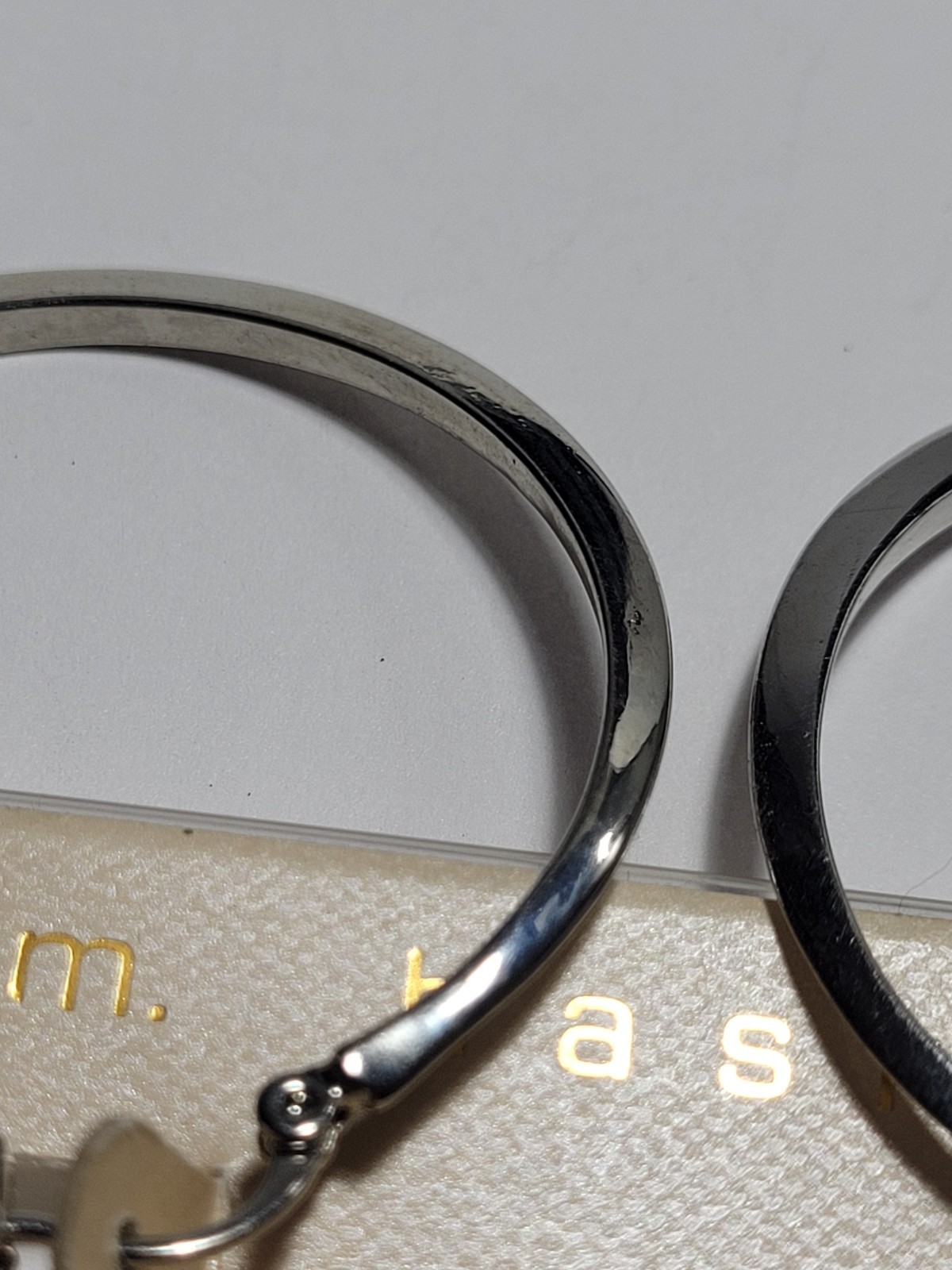 Silvertone M Haskell Large Round Dangle Hoop Hing… - image 9