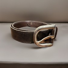 VTG Gianni Versace Brown Leather Snake/lizard Skin Pattern Belt Size 85/34 Italy