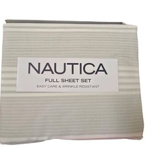 Nautica Cramer Stripe Gray White Stripe Full Sheet Set