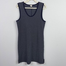 J.Crew Dress Womens M Blue White Striped Sleeveless Knit Coastal Minimalist