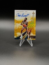 CAZZIE RUSSELL 2023-24 Select In Flight Signatures Gold Prizms Autographs 01/10