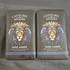 2X Castelbel Limited Edition [Dark Amber] Triple Luxury Bar Men Soap Lion Wrap