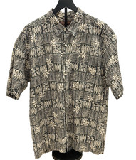 VINTAGE TORI RICHARD Men XL Black Tan Cotton Lawn Button Shirt Made In USA