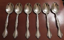 Oneida CANTATA Set of 6 Soup Spoons Community Glossy Stainless Flatware  Lot X